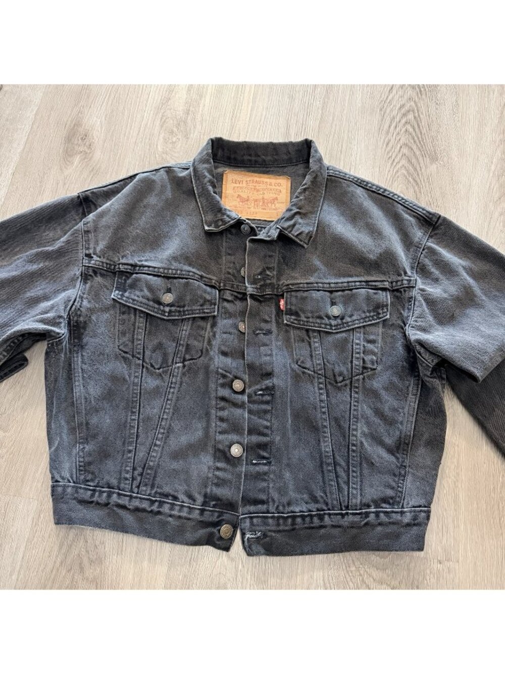 Vintage 90s Men's Levi’s Type 3 Trucker Ash Gray Denim Jacket Cropped Size S